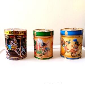 VTG Musical Cookie Tin Lambertz Holiday Christmas Wind Up Decorative Container 3